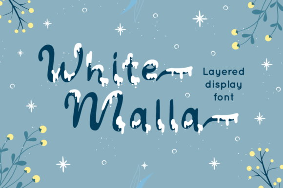 White Malla: A Script Font for Winter Elegance